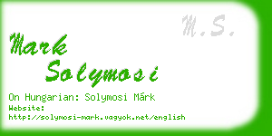 mark solymosi business card