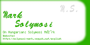 mark solymosi business card